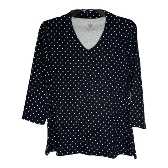 Isaac Mizrahi Live! Printed Pima Cotton V-Neck 3/4-Sleeve Top - Picture 3 of 5